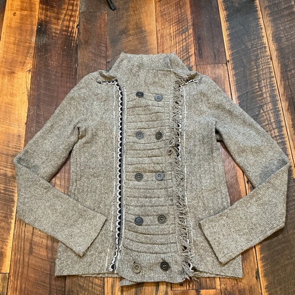 Free People Cuddle Bear Admiral Cardigan Sweater Women’s Size Small in Taupe - Picture 3 of 13